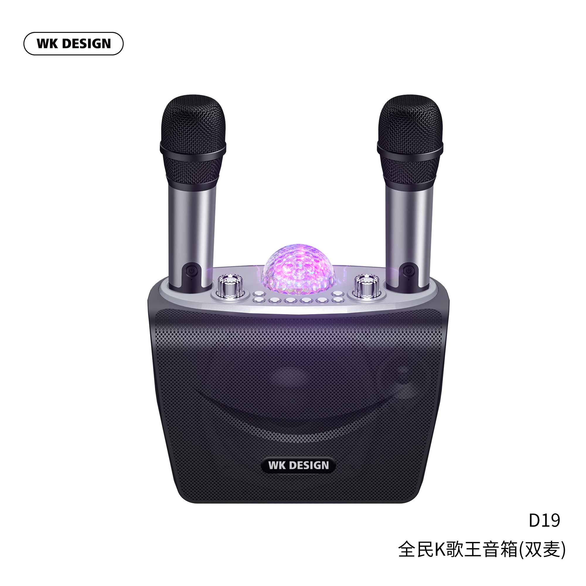 WK D19  Mini KTV Karaoke  Speaker  (Support Dual Microphones)